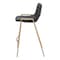 Homeroots Set of Two 26" Black And Gold Faux Leather And Steel Low Back Counter Height Bar Chairs 555658 - alternate 4
