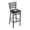 Holland Bar Stool Co 25" Blk Wrinkle Georgia "G" Stationary Counter Stool, Ladder Back L00425GA-G - alternate 1