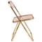 Leisuremod Lawrence Acrylic Folding Chair with Gold Metal Frame, Rose Pink, 2PK LFG19PK2 - alternate 3