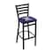 Holland Bar Stool Co 30" Blk Wrinkle Xavier Stationary Bar Stool, Ladder Back L00430Xavier - alternate 1