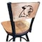 Holland Bar Stool Co 25" Blk Wrinkle Northern Michigan Swivel Bar Stool, Laser Engraved Back L03825BWMedMplANorMicMedMpl - alternate 1