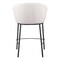 Homeroots 26" Ivory and Black Shearling and Steel Counter Height Bar Chair 555759 - alternate 4
