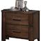 Homeroots 25" Brown Wood Two Drawer Nightstand 374190 - alternate 3