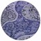 Homeroots 8' Navy Blue Gray And Green Round Floral Medallion Washable Indoor Outdoor Area Rug 603181 - alternate 4