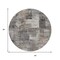 Homeroots 8' Pewter Khaki And Charcoal Round Abstract Washable Indoor Outdoor Area Rug 630785 - alternate 3