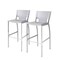 Homeroots Set of Two 29" White and Silver Metal and Faux Leather Low Back Bar Height Bar Chairs, 2PK 555056 - alternate 1