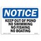 Signmission Keep Out Of Pond No Swimming No Fishing No Boating , 14 Inch X 10 Inch, Aluminum Metal Sign OS-NS-A-1014-L-13850 - alternate 1