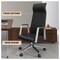 Leisuremod Aleen High-Back Office Chair in Upholstered Leather and Iron Frame with Swivel and Tilt, Black AOT19BLL - alternate 3