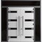 Vdomdoors Front Exterior Prehung Aluminum Double Doors Ronex0131 Black Enamel 2 Sidelights and Top Transom RONEX0131DEXD-BLK-W14+72+14xH96+14-LH-O - alternate 1
