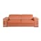Homeroots 89" Camel Italian Leather Sofa With Silver Legs 329585 - alternate 1