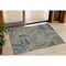 Homeroots 3' X 5' Taupe Blue And Beige Geometric Washable Indoor Outdoor Area Rug 594815 - alternate 1