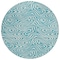 Homeroots 8' Teal Blue And Ivory Round Abstract Washable Indoor Outdoor Area Rug 599018 - alternate 5