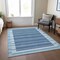 Homeroots 9' X 12' Sky Blue And Denim Blue Striped Washable Indoor Outdoor Area Rug 610508 - alternate 3