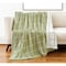 Homeroots 50" X 60" Green and White Fleece Knitted Geometric Plush Throw Blanket 535292 - alternate 3