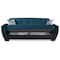 Homeroots 93" Blue Microfiber And Faux Leather Sleeper Sofa And Toss Pillows With Brown Legs 607165 - alternate 5