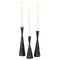 Fabulaxe Marble Resin Candle Holders - Pack of 18 Black Decorative Taper Candlesticks for Home Decor,  QI004063.BK.6 - alternate 1