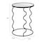 Homeroots 24" Black Mirrored Glass and Steel Round Abstract End Table 556527 - alternate 4