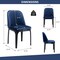 Homeroots Blue and Black Upholstered Velvet Dining Side Chair 521277 - alternate 3
