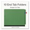 Pendaflex HD Pressboard End Tab Folders, Expands 2", 2 Dividers, 6 Fasteners, Letter, Green, 10PK 1006948 - alternate 4