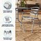 Flash Furniture Lila 23.5in Square Glass Top Metal Table with 2 Silver Aluminum Slat Stack Chairs TLH-0731SQ-017CSV2-GG - alternate 4