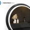 Fab Glass And Mirror Round LED Mirror for Bathroom, Black Metal Frame, 28in, Tempered, Glass, Wall Mirror HC28RD-FB - alternate 3