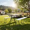Vevor 6FT Plastic Folding Bench Portable Outdoor Bench for Garden White, 2PK SN-D183-2 - alternate 3