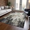 Homeroots 3' X 5' Black Ivory And Beige Abstract Washable Indoor Outdoor Area Rug 612304 - alternate 3