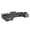 Homeroots Dark Gray Italian Leather Power Reclining U Shaped Eight Piece Corner Sectional With Console 634674 - alternate 3