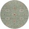 Homeroots 8' Artichoke Green Ivory And Coral Round Floral Washable Indoor Outdoor Area Rug 604763 - alternate 2