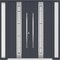 Vdomdoors Aluminum Double Doors Deux 1717 Gray Graphite Frosted Glass 2 Sidelights Entry Modern Painted 96x96 DEUX1717DEXD-GRE-W12+72+12xH96-RH-O - alternate 1
