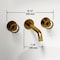 Vigo Cass Two Handle Wall Mount Bathroom Faucet in Matte Brushed Gold VG05007MG - alternate 3