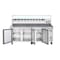 Koolmore 79 in. Three-Door Refrigerated Granite Top Pizza Prep Station w/ Refrigerated Condiment Pan Holder KM-RPCPS-2D79-GRT - alternate 3