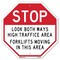 Signmission Stop Look Both Ways High Traffic Ar, 10 Inch X 10 Inch, Plastic Sign OC-P-10-260 - alternate 1