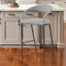 Homeroots 26" Light Gray and Black Faux Leather and Iron Low Back Counter Height Bar Chair 569184 - alternate 1