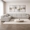 Homeroots Light Gray Italian Leather Power Reclining Curved Seven Piece Corner Sectional With Console 544990 - alternate 4