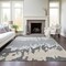 Homeroots 5' X 8' Gray And Silver Abstract Washable Indoor Outdoor Area Rug 613627 - alternate 3