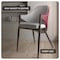 Leisuremod Sante Modern Leather Dining Arm Chair with Iron Legs in White/Bordouex, 2PK SC53WB2 - alternate 4
