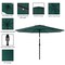 Pure Garden 10 ft Solar Patio Umbrella with 19lb Base and 32 LED Lights, Dark Green 50-LG1176B - alternate 2