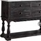 Homeroots 18in X 48in X 36in White Marble Weathered Espresso Wood Server 347312 - alternate 3