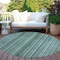 Homeroots 8' Teal Blue Aqua And Gray Round Striped Washable Indoor Outdoor Area Rug 616390 - alternate 4