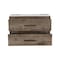 Homeroots 32" Natural And Black Wood Floating Bathroom Vanity With White Sink And Two Drawers 543635 - alternate 1