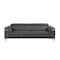 Homeroots 89" Dark Gray Italian Leather Sofa With Silver Legs 534156 - alternate 1