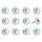 Homeroots Set of Twelve Sky Blue And White Floral Ceramic Drawer Pull Knobs, 12PK 321672 - alternate 1