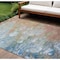Homeroots 9' X 12' Copper Blue And Artichoke Green Abstract Washable Indoor Outdoor Area Rug 582168 - alternate 1