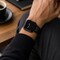 Elegani Alligator-Embossed Leather Band Compatible with Apple Watch 41mm, Black/Red, Silver Buckle LATPAM-BLKRED-SLV-41 - alternate 2