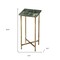 Homeroots 21" Green and Gold Marble Drink Size Square End Table 634879 - alternate 4