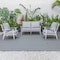 Leisuremod Walbrooke 3-Piece Outdoor Patio Set, White Aluminum Frame & Removable Cushions, Light Grey WW-57-31LGR - alternate 4