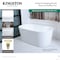 Kingston Brass 59" Acrylic Oval Double Ended Freestanding Tub with Drain, Glossy White/Matte Black VTDE593023C420 - alternate 2