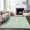 Homeroots 5' X 8' Mint Green Blue And Ivory Oriental Washable Indoor Outdoor Area Rug 597699 - alternate 5