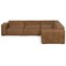 Homeroots 116" Brown Leather Modular Wood Sofa 641022 - alternate 6
